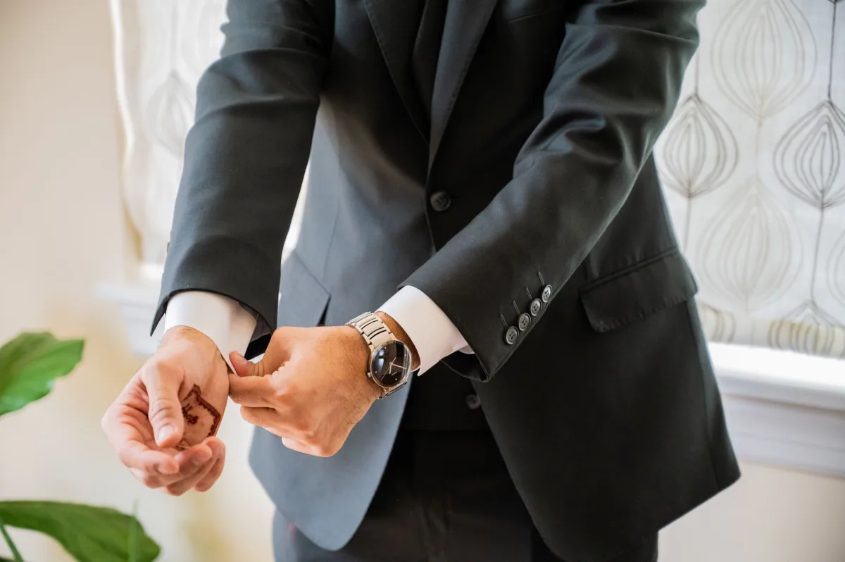 Bride and Groom Getting Ready at Home Chicago Planning by Ali Phillips 1