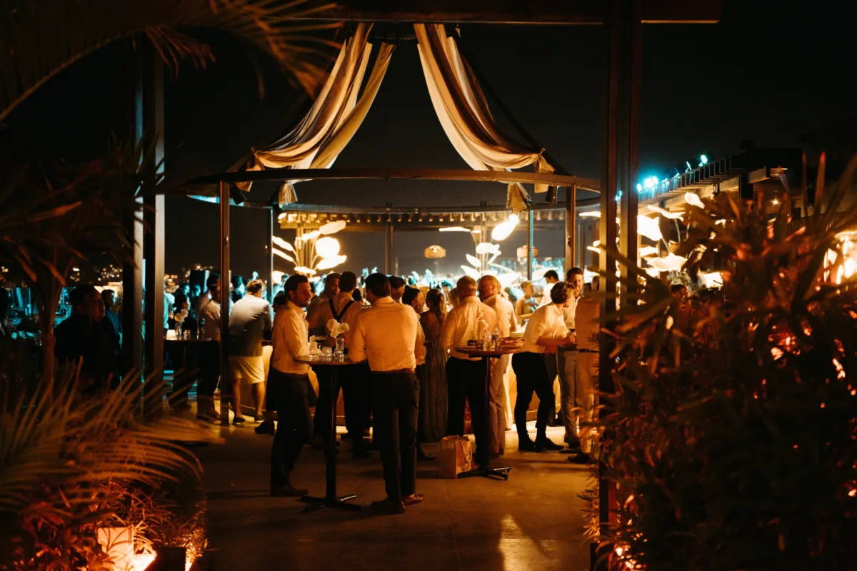 cabo destination wedding reception the cape thompson hotel engaging events - Luxury Cabo Wedding at The Cape, a Thompson Hotel Luxury destination wedding reception at The Cape Thompson Hotel in Cabo San Lucas with tropical lighting and cocktail hour planned by Engaging Events by Ali