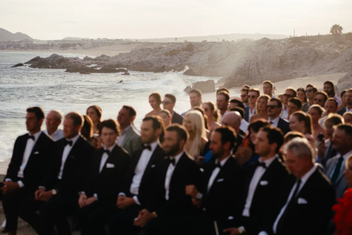 luxury cabo destination wedding ceremony the cape thompson hotel - Luxury Cabo Wedding at The Cape, a Thompson Hotel Luxury destination wedding ceremony with oceanview guests at The Cape, a Thompson Hotel in Cabo San Lucas planned by Engaging Events by Ali