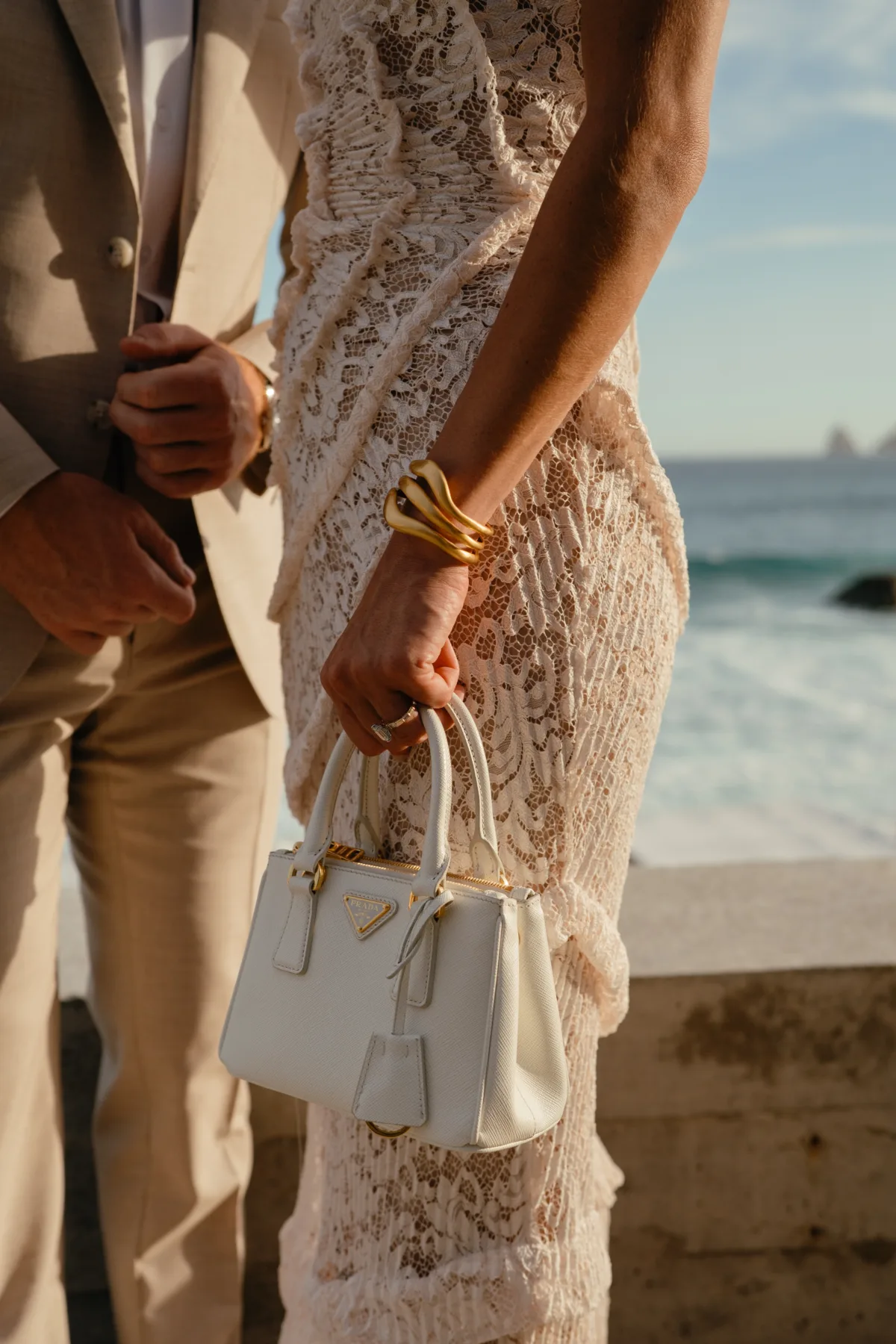 luxury cabo destination wedding planning engaging events by ali thompson hotel - Luxury Cabo Wedding at The Cape, a Thompson Hotel Luxury destination wedding couple at The Cape Thompson Hotel in Cabo San Lucas planned by Engaging Events by Ali featuring elegant lace dress and oceanfront setting