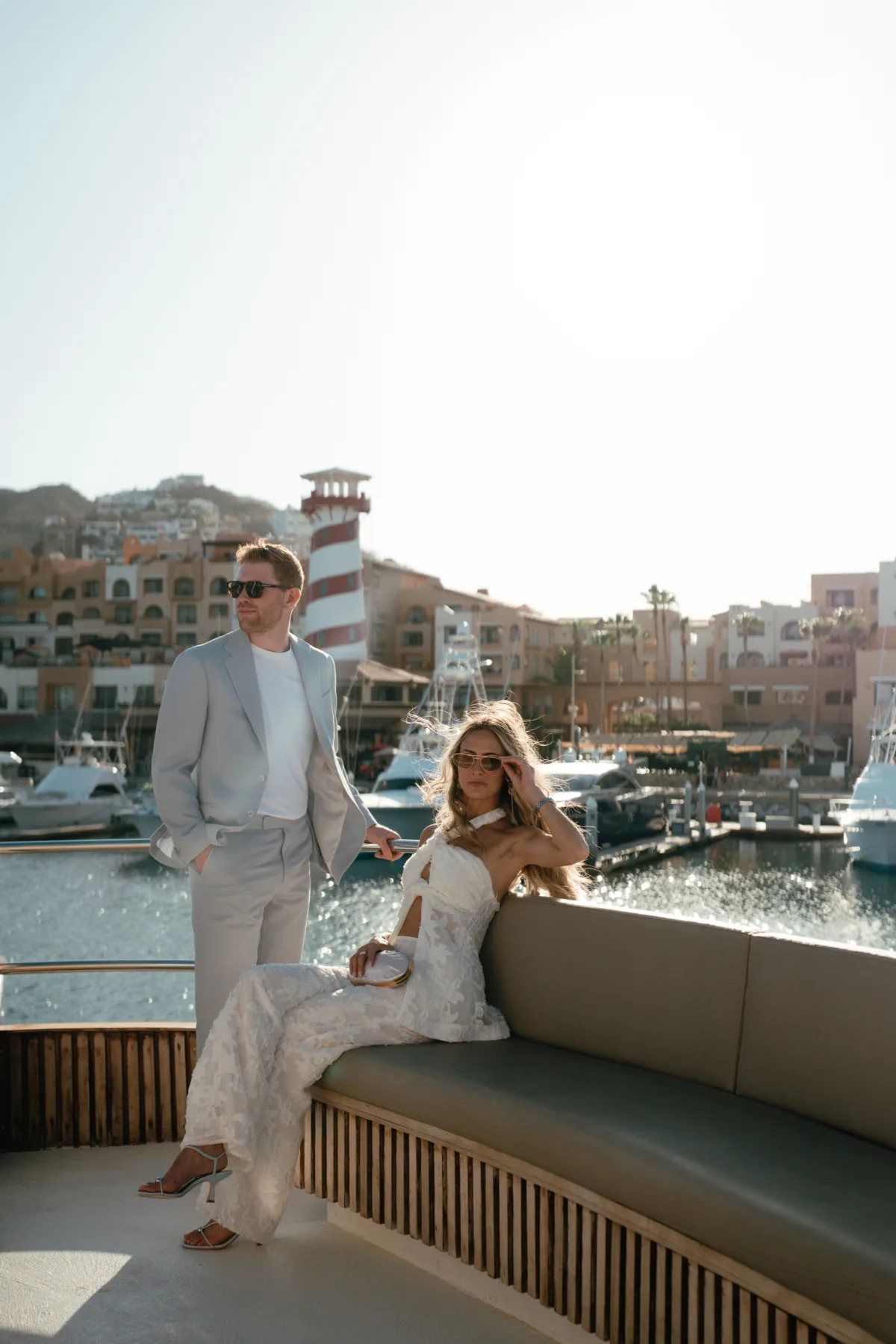 luxury cabo destination wedding planning the cape thompson hotel - Luxury Cabo Wedding at The Cape, a Thompson Hotel Elegant couple portraits at luxury Cabo destination wedding at The Cape Thompson Hotel marina with wedding planning by Engaging Events by Ali